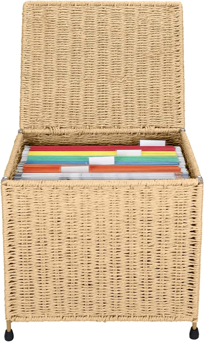 Natural Seagrass Collapsible Hanging File Box - Image 2